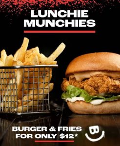 DEAL: Burger Urge - $12 Selected Burger & Fries (11am-3pm Monday-Thursday) 3