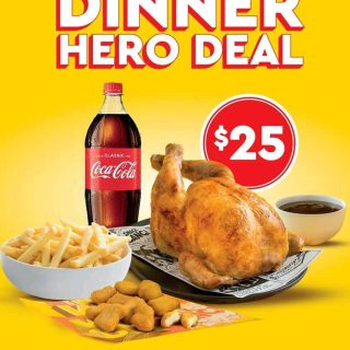DEAL: Chicken Treat - $25 Dinner Hero Deal after 4pm (Whole Chicken, Family Chips, Large Gravy, 10 Nuggets, 1.25L Drink) 1