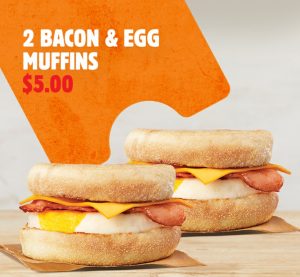 DEAL: Hungry Jack's - 2 Bacon & Egg Muffins for $5 via App (until 4 May 2021) 3