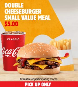 DEAL: Hungry Jack's App - $5 Double Cheeseburger Small Value Meal (until 2 December 2020) 3