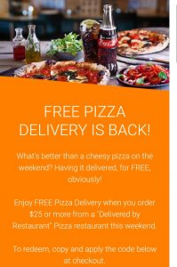 DEAL: Menulog - Free Pizza Delivery with $25 Spend for "Delivered By Restaurant" Orders (until 1 November 2020) 8