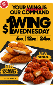 DEAL: Pizza Hut - $1 Wing Wednesday, 3 Large Pizzas + 3 Sides $35.95 Delivered, 4 Large Pizzas + 4 Sides $45 & More 3