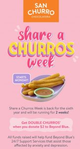 DEAL: San Churro - Donate $2 for Double Churros during Share a Churros Week (4-17 October 2021) 4