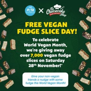 DEAL: The Cheesecake Shop - Free Vegan Fudge Slice on Saturday 28 November 2020 3