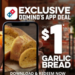 DEAL: Domino's - $1 Garlic Bread via Domino's App (30 November 2020) 2