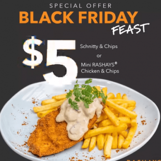 DEAL: Rashays $5 Chicken Schnitty or Mini Rashays Chicken with Chips on Black Friday (27 November 2020) 5