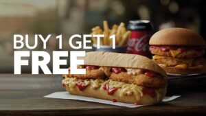DEAL: Red Rooster - Buy One Get One Free Parmi Burger or Parmi Roll via Menulog 1