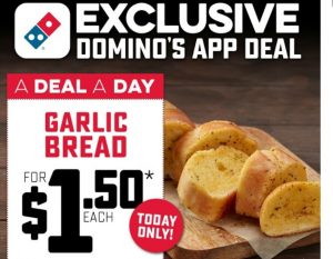 DEAL: Domino's - $1.50 Garlic Bread via Domino's App (5 December 2020) 3