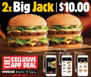 DEAL: Hungry Jack's App - 2 Big Jacks for $10 3