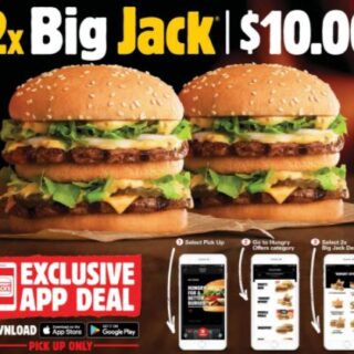 DEAL: Hungry Jack's App - 2 Big Jacks for $10 3