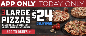 DEAL: Domino's - 3 Large Pizzas for $24 Delivered via Domino's App (8 December 2020) 3