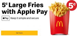 DEAL: McDonald's - 5c Large Fries via mymacca's app with Apple Pay (until 14 December 2020) 3
