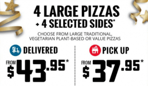 DEAL: Domino's - 4 Large Pizzas + 4 Sides from $37.95 Pickup / $43.95 Delivered (until 18 April 2021) 3