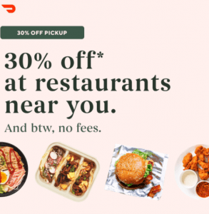DEAL: DoorDash - 30% off First Pickup Order Up to $10 (until 6 January 2021) 8