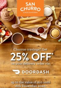DEAL: San Churro - 25% off Delivery Orders via DoorDash (until 16 December 2020) 9