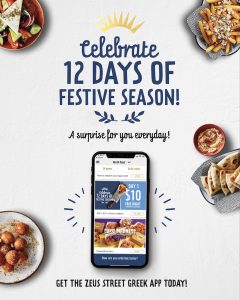 DEAL: Zeus Street Greek - $10 or $5 Free Credit Daily via App (12 Days of Festive Season from 13-24 December 2020) 4