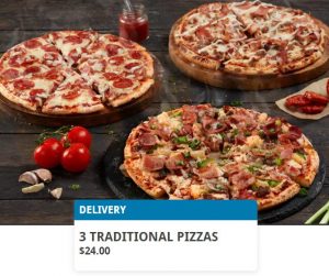 DEAL: Domino's - 3 Large Traditional Pizzas for $24 Delivered via Domino's App (14 January 2021) 3