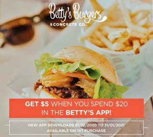 DEAL: Betty's Burgers - Get $5 Credit with $20 Spend for First Purchase with the Betty's App 6
