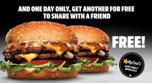 DEAL: Carl's Jr - Buy One Get One Free California Classic Double Cheeseburger via App (16 January 2021) 10