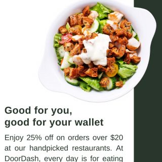 DEAL: DoorDash - 25% off at Selected Healthy Eats Restaurants on Orders over $20 (Subway, Nandos, Mad Mex, Grill'd & More) 2