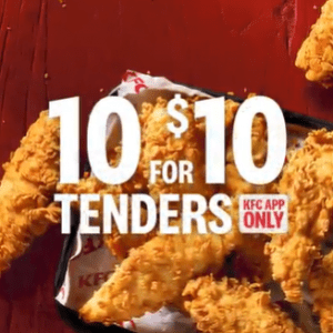 DEAL: KFC - 10 Original Tenders for $10 (KFC App) 28