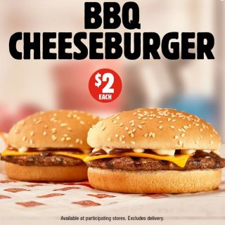 DEAL: Hungry Jack's - $2.50 BBQ Cheeseburger 10