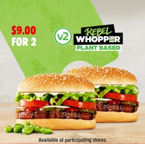 DEAL: Hungry Jack's - 2 Rebel Whoppers for $9 via App (until 29 March 2021) 3