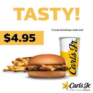 DEAL: Carl's Jr - $4.95 Large Cheeseburger Combo - VIC Only (until 19 February 2021) 9