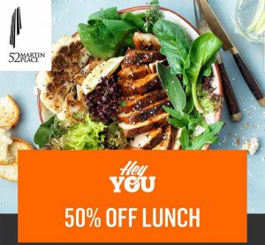 DEAL: Hey You - 50% off at 52 Martin Place Sydney Venues from 11am to 2:30pm 1-5 March 2021 3
