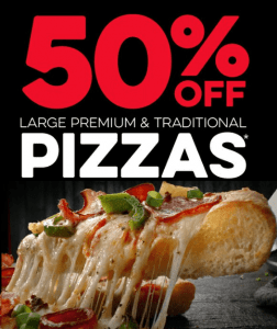 DEAL: Domino's - 50% off Traditional & Premium Pizzas at Selected Stores (27 June 2023) 3