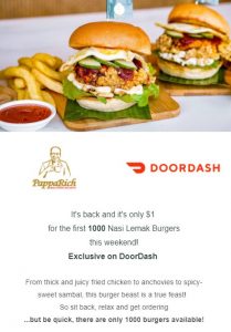 DEAL: PappaRich - $1 Nasi Lemak Burger via DoorDash 8