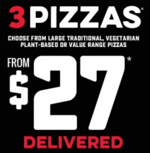 DEAL: Domino's - 3 Large Pizzas for $27 Delivered (until 28 March 2021) 3