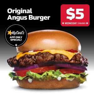 DEAL: Carl's Jr - $5 Original Angus Burger via App (17 March 2021) 10