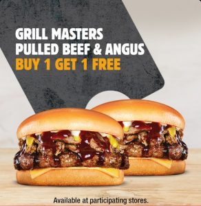 DEAL: Hungry Jack's App - Buy One Get One Free Grill Masters Pulled Beef & Angus Burgers (until 5 April 2021) 3