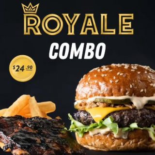 DEAL: Ribs & Burgers - $14.90 Wagyu Royale Burger ($24.90 with Pork Riblet & Chips) 1