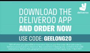 DEAL: Deliveroo - $20 off $30 Spend for New Geelong Customers (until 17 April 2021) 5