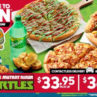 DEAL: Pizza Hut - Win a Pizza Party & Teenage Mutant Ninja Turtles Prizes with 3 Large Pizzas + 3 Sides for $33.95 Pickup/$36.95 Delivered 1 DEAL: Pizza Hut - Win a Pizza Party & Teenage Mutant Ninja Turtles Prizes with 3 Large Pizzas + 3 Sides for $33.95 Pickup/$36.95 Delivered 1