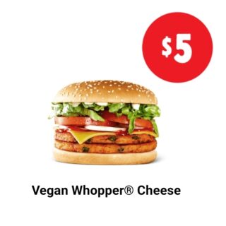 DEAL: Hungry Jack's - $6 Vegan Whopper Cheese via App 2 DEAL: Hungry Jack's - $6 Vegan Whopper Cheese via App 2