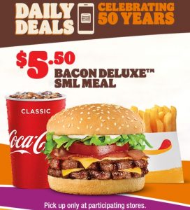 DEAL: Hungry Jack's - $5.50 Bacon Deluxe Small Meal via App (3 May 2021) 3
