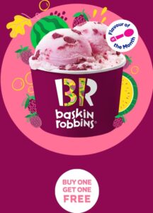 DEAL: Baskin Robbins - Buy One Get One Free Razzamatazz Sorbet 1 Scoop Waffle Cone for Club 31 Members 4