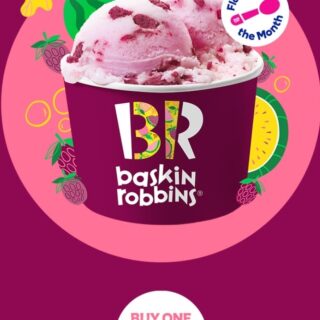 DEAL: Baskin Robbins - Buy One Get One Free Razzamatazz Sorbet 1 Scoop Waffle Cone for Club 31 Members 7