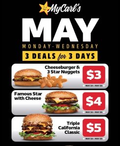 DEAL: Carl's Jr App Deals valid from 24-26 May 2021 10