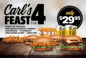 DEAL: Carl's Jr - $29.95 Feast for 4 10