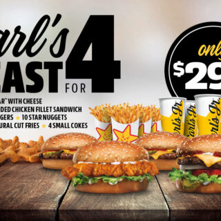 DEAL: Carl's Jr - $29.95 Feast for 4 5