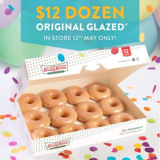 DEAL: Krispy Kreme - $12 Original Glazed Dozen In-Store on 12 May + Click & Collect 12 & 13 May 5