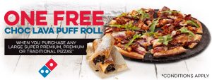 DEAL: Domino's - Free Choc Lava Puff Roll with Traditional/Premium Pizza Purchase for First 1,000 Daily (until 9 May 2021) 3