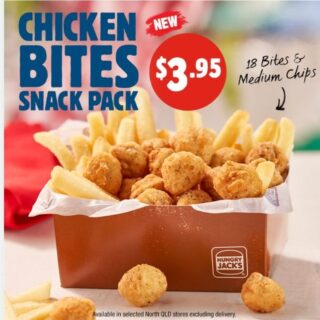 DEAL: Hungry Jack's - $3.95 Chicken Bites Snack Pack (Selected Stores) 4 DEAL: Hungry Jack's - $3.95 Chicken Bites Snack Pack (Selected Stores) 4
