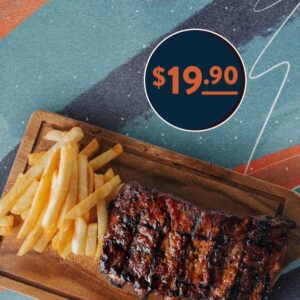DEAL: Ribs & Burgers - $19.90 Signature Pork St Louis Combo with Half Rack Pork Ribs & Chips 3 DEAL: Ribs & Burgers - $19.90 Signature Pork St Louis Combo with Half Rack Pork Ribs & Chips 3