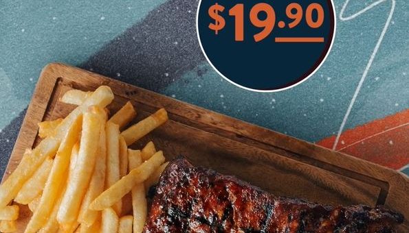 DEAL: Ribs & Burgers - $19.90 Signature Pork St Louis Combo with Half Rack Pork Ribs & Chips 10