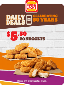 DEAL: Hungry Jack's - $5.50 20 Nuggets via App (5 May 2021) 3